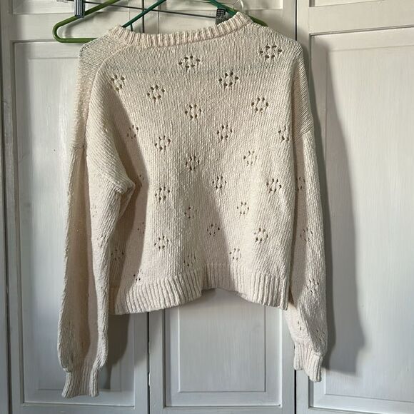 Madewell Cropped Eyelet Knit Sweater - Size S - Picture 6 of 8